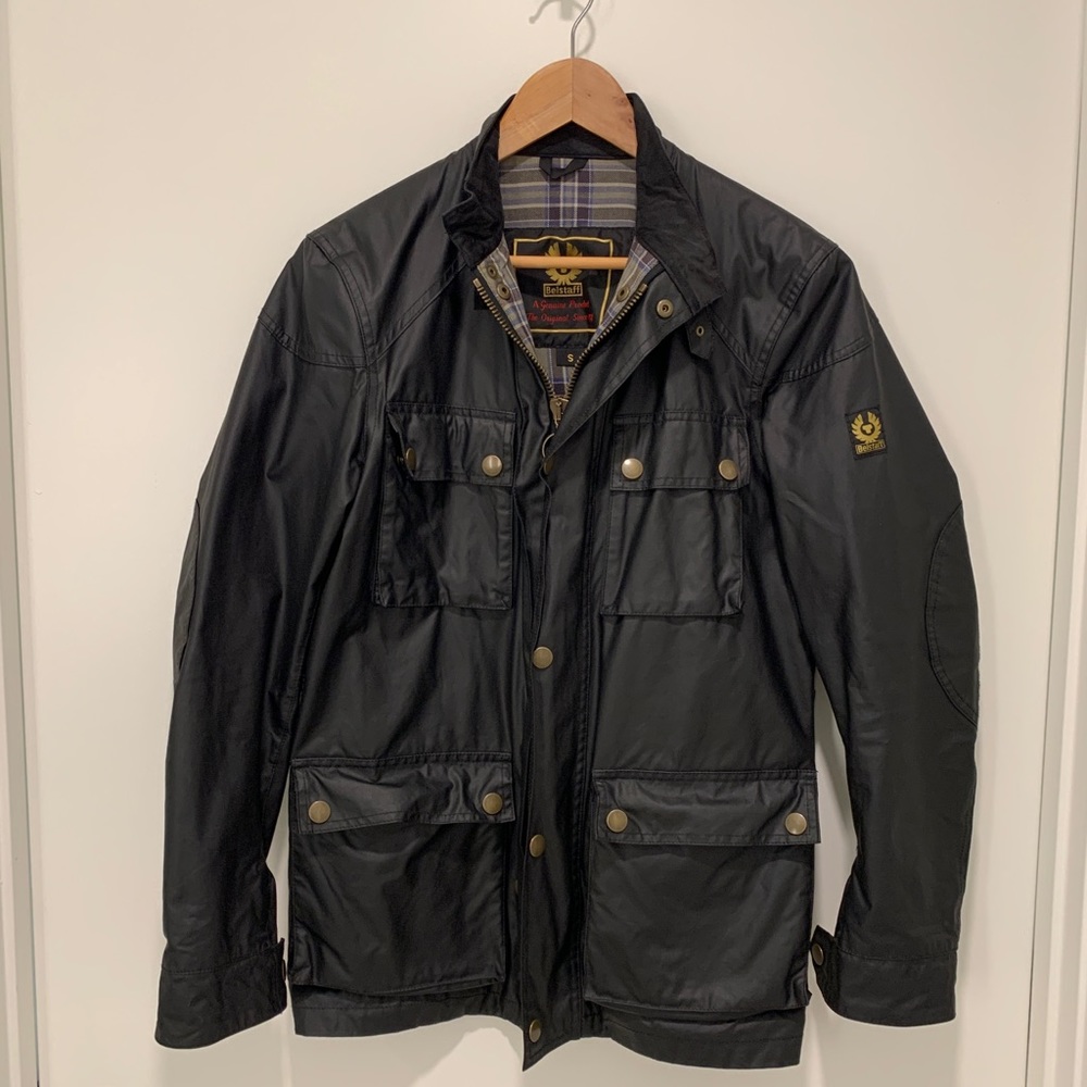 Belstaff Black Roadmaster Waxed Cotton Jacket (Size Small)